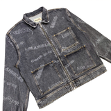  STUSSY WORLDWIDE ZIP WORK JACKET DENIM BLACK 