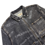  STUSSY WORLDWIDE ZIP WORK JACKET DENIM BLACK 