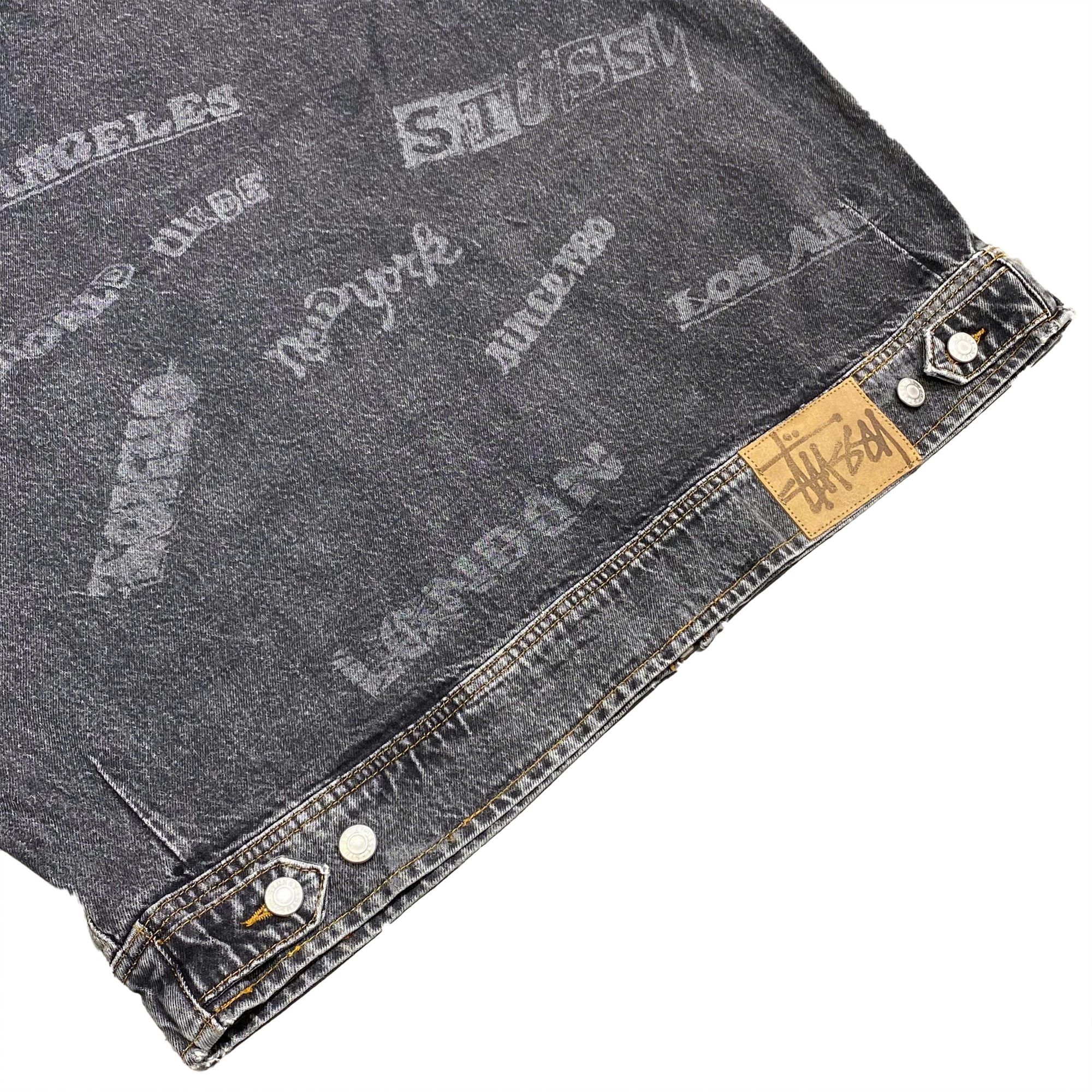  STUSSY WORLDWIDE ZIP WORK JACKET DENIM BLACK 