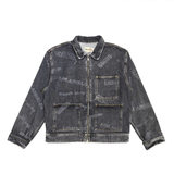  STUSSY WORLDWIDE ZIP WORK JACKET DENIM BLACK 