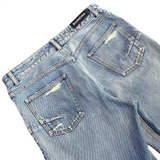  BALENCIAGA BLUE BIKER DARTS JEANS 