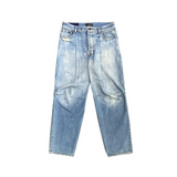  BALENCIAGA BLUE BIKER DARTS JEANS 