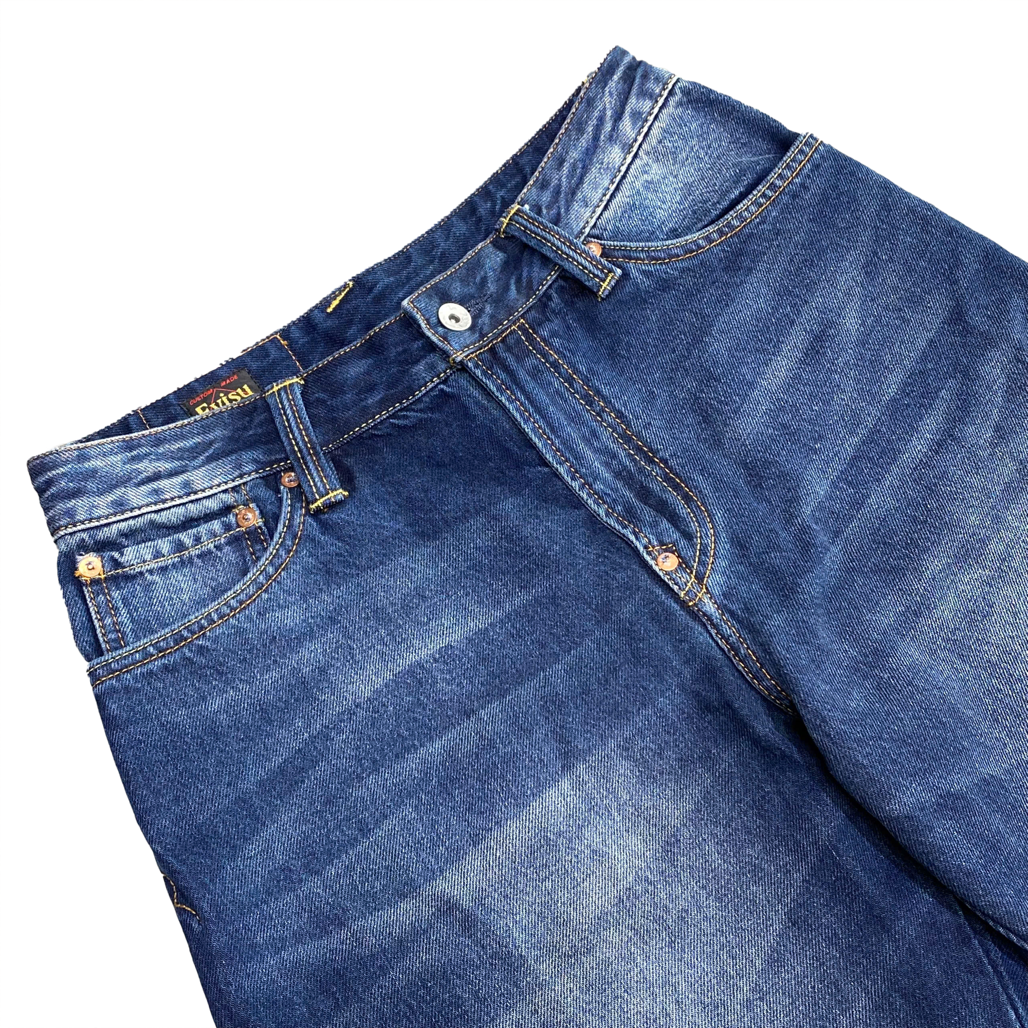  EVISU HAND-DRAWN SEAGULL PRINT 3D FIT JEANS 