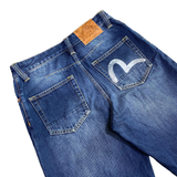  EVISU HAND-DRAWN SEAGULL PRINT 3D FIT JEANS 