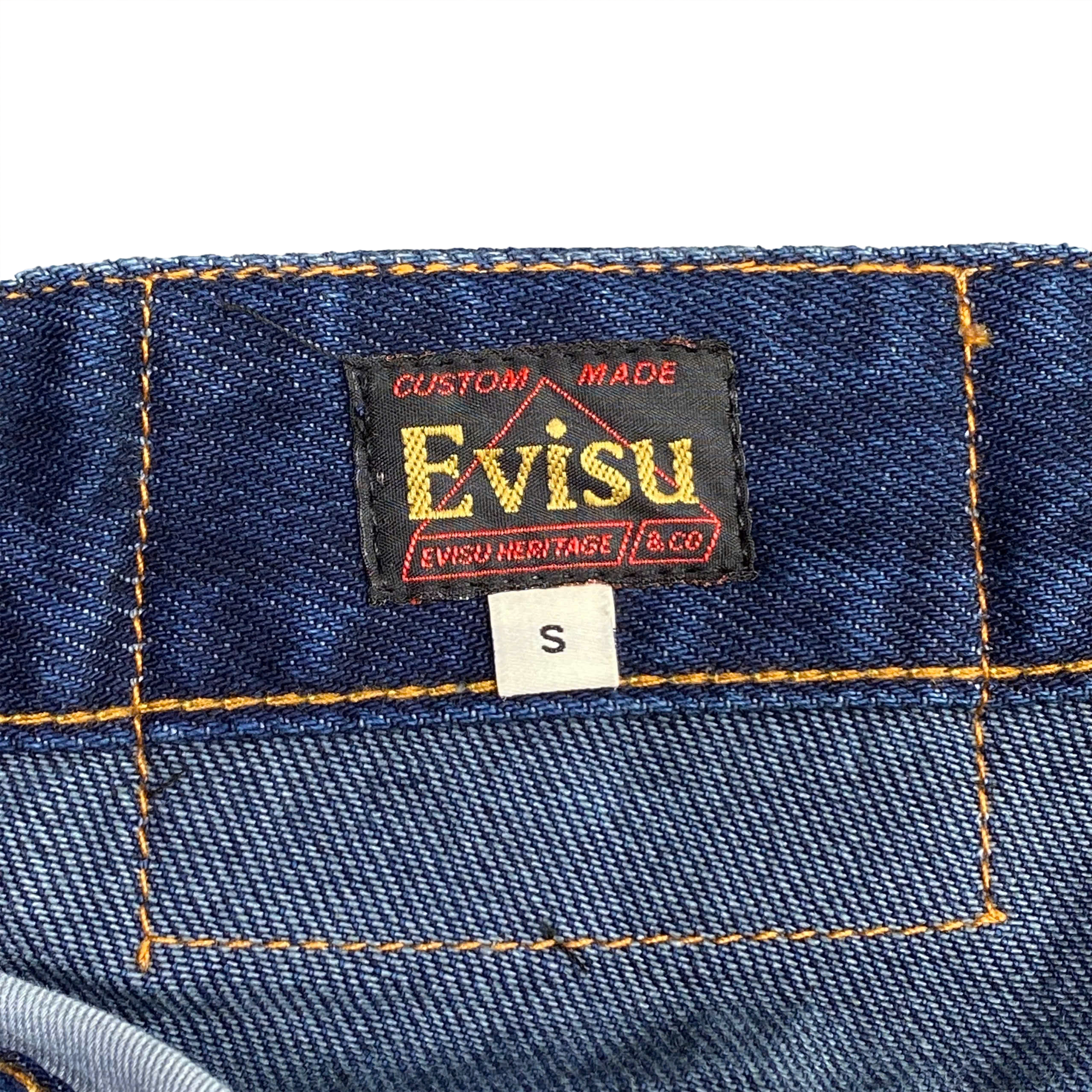  EVISU HAND-DRAWN SEAGULL PRINT 3D FIT JEANS 