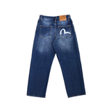  EVISU HAND-DRAWN SEAGULL PRINT 3D FIT JEANS 