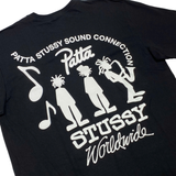  STUSSY X PATTA SOUND CONNECTION TEE BLACK 