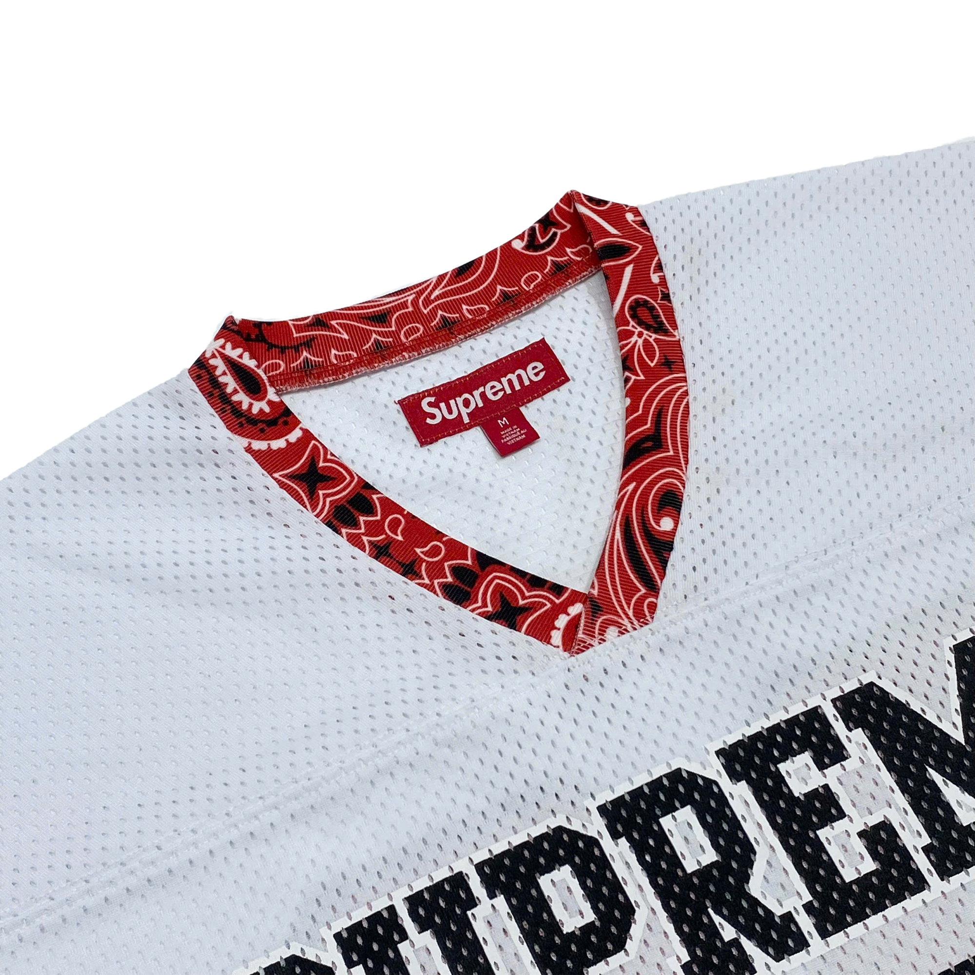  SUPREME JERSEY WHITE&RED 39 BANDANA FOOTBALL 