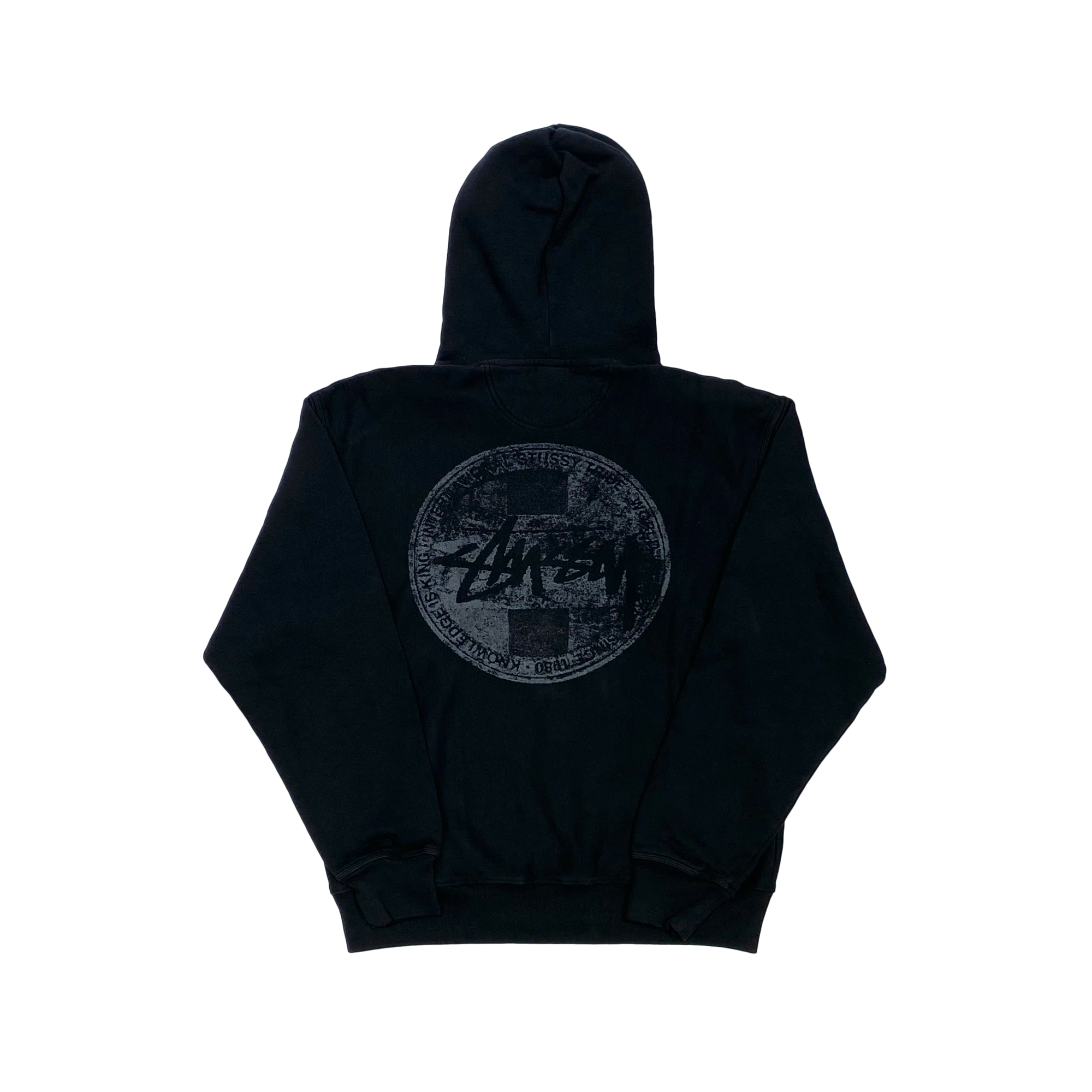  STUSSY DOT STAMP HOODIE BLACK 