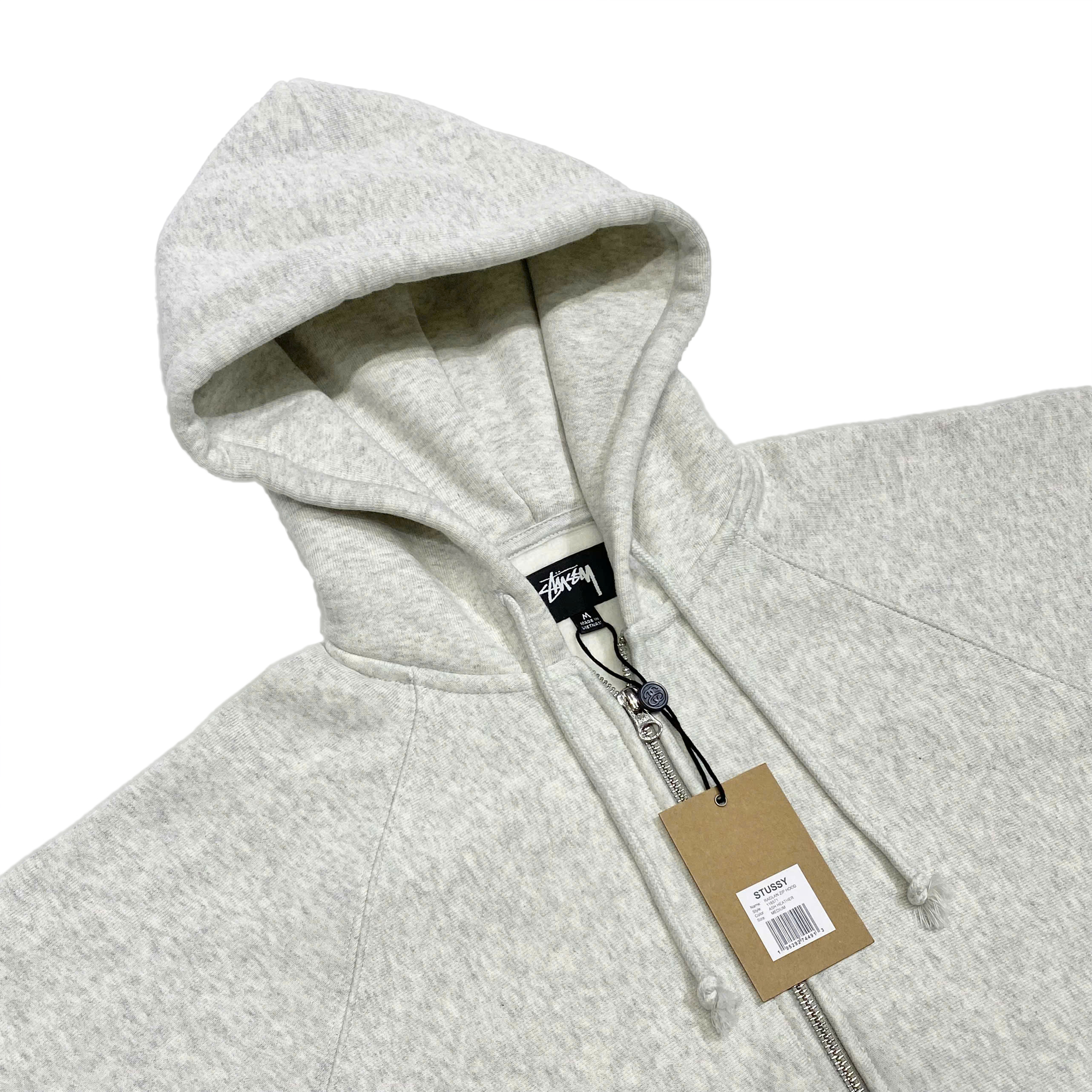  STUSSY HOODIE ZIP GREY 