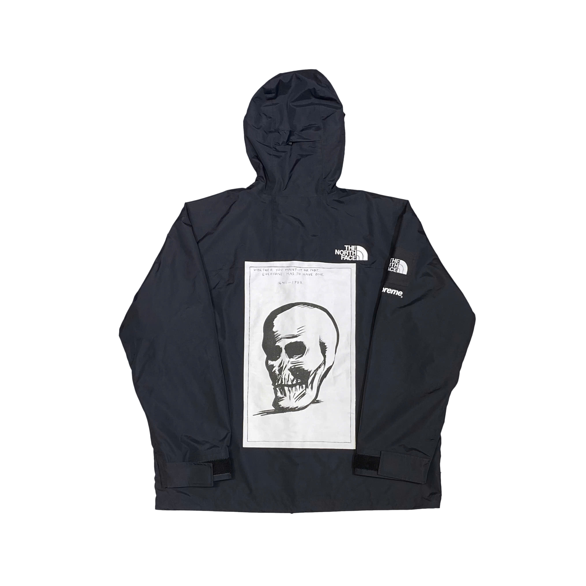  THE NORTH FACE SUPREME BLACK SKULL PRINT MOUNTAIN PARKA JACKET 