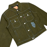  STUSSY X LEVI'S CRISPY RINSE TRUCKER JACKET GREEN 