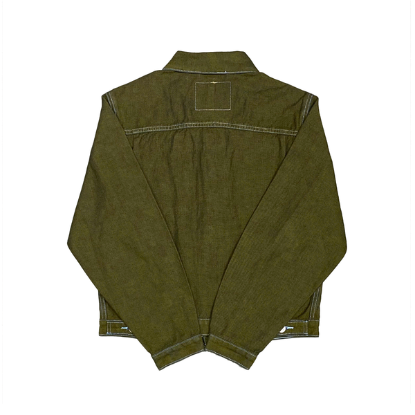  STUSSY X LEVI'S CRISPY RINSE TRUCKER JACKET GREEN 