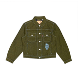  STUSSY X LEVI'S CRISPY RINSE TRUCKER JACKET GREEN 