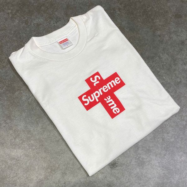  SUPREME CROSS BOX LOGO TEE SHIRT LARGE WHITE 