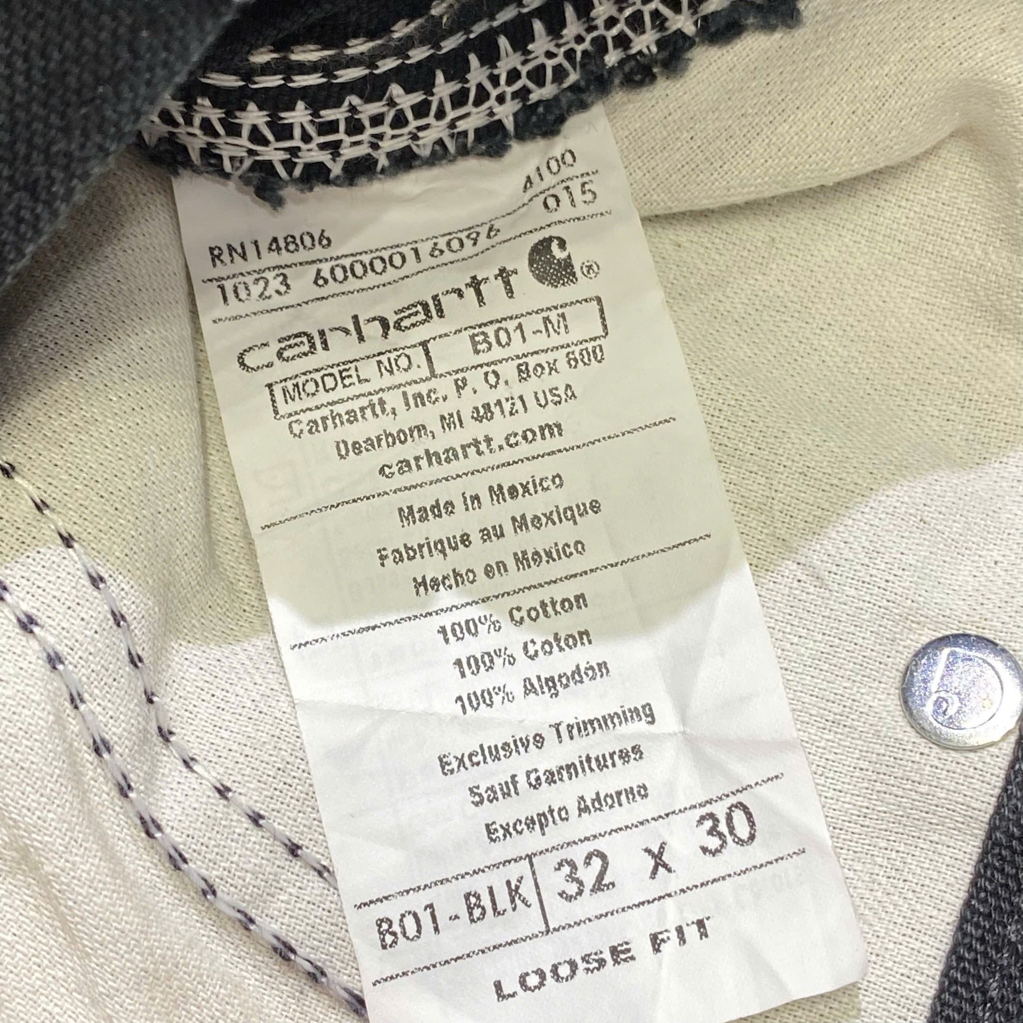  CARHARTT WIP DOUBLE KNEE BLACK B01 