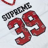  SUPREME JERSEY WHITE&RED 39 BANDANA FOOTBALL 