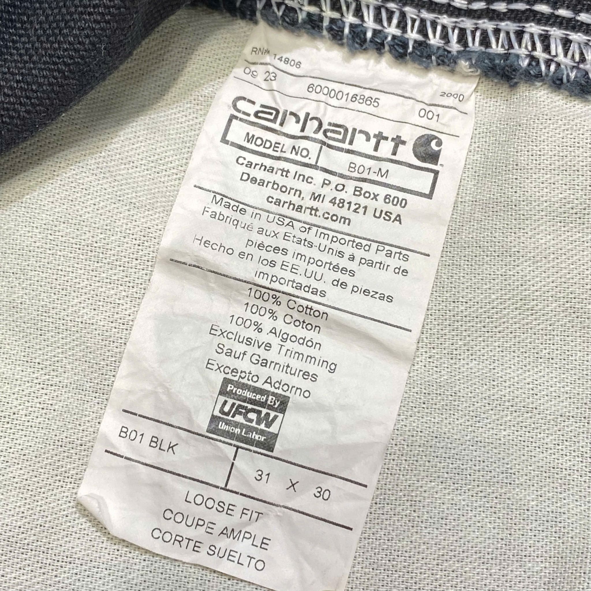  CARHARTT WIP DOUBLE KNEE BLACK B01 