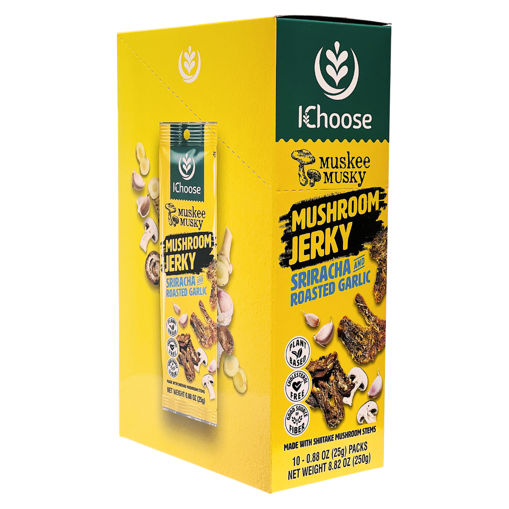 IChoose Muskee - Nấm sấy mềm Muskee 25 gram - vị Sriracha Tỏi rang