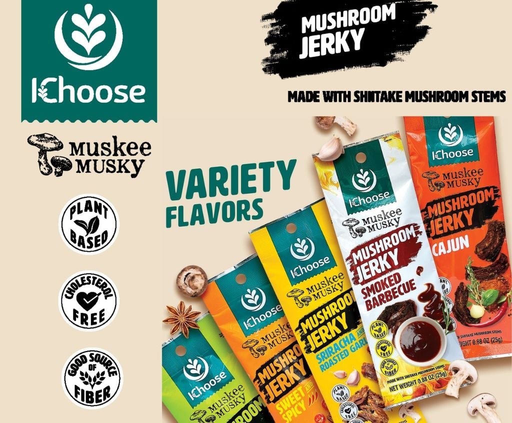 IChoose Muskee - Nấm sấy mềm Muskee 25 gram - vị Sriracha Tỏi rang