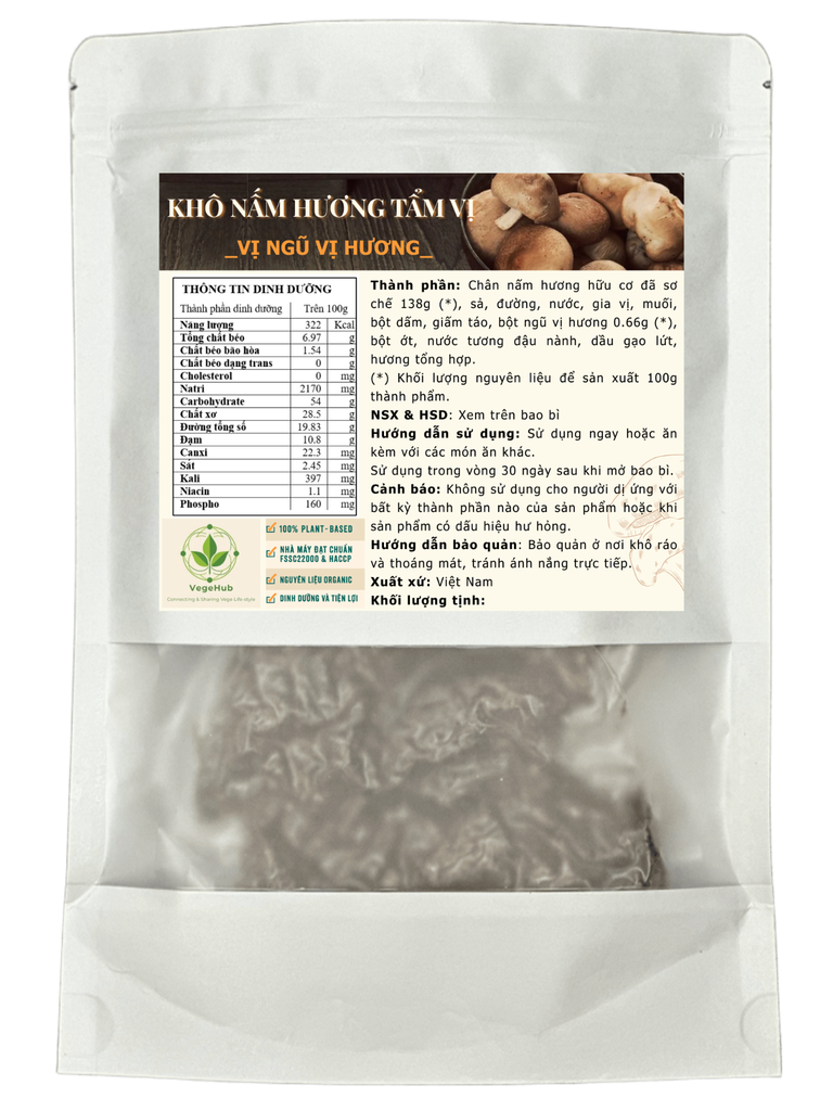 [PHIÊN BẢN TRẢI NGHIỆM 200 GRAM]  Nấm hương sấy tẩm vị