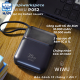  Sạc dự phòng WiWU Galaxy 10.000/20.000mAh, 35W, cáp Type-C/Lightning, màn hình 