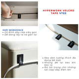  Bộ 3 hỗ trợ đi dây HyperWork Velrco, quấn dây cáp siêu gọn cho bàn làm việc, cố định dây điện, cáp sạc gọn gàng 