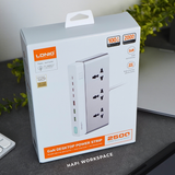  Trạm sạc cao cấp để bàn 2500W sạc nhanh GaN 100W LNDIO SC3 kiêm ổ cắm 