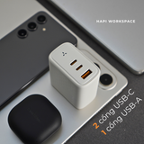  Củ sạc nhanh 67W 3 cổng GaN Voltme REVO chân gập nhỏ gọn 