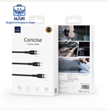  Cáp sạc WiWU Concise 3-in-1 100W WI-C033, combo 3 cáp, bọc dù 
