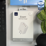  Củ sạc GaN WiWU Essen 65W 3 cổng chân dẹt US 