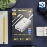  Ổ cắm đa năng Pisen Pro 2500W tích hợp sạc nhanh GaN 65W 