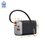  Củ sạc nhanh GaN WiWU Helix 67W tích hợp cáp rút Type-C 