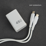  Bộ sạc nhanh GaN 45W WiWU ESSEN siêu nhỏ gọn, chân gập chuẩn US 