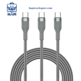  Cáp sạc WiWU Concise 3-in-1 100W WI-C033, combo 3 cáp, bọc dù 