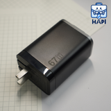  Củ sạc nhanh GaN WiWU Helix 67W tích hợp cáp rút Type-C 