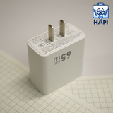  Củ sạc GaN WiWU Essen 65W 3 cổng chân dẹt US 