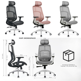  Ghế công thái học AIRY Hyperwork OC2 lưới thoáng khí, hỗ trợ cột sống 