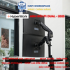  Giá đỡ 2 màn hình 17-32inch HyperWork P1 Dual Arm đôi setup 2 màn trên dưới 