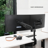  Giá đỡ 2 màn hình 17-32inch HyperWork P1 Dual Arm đôi setup 2 màn trên dưới 