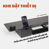  Kệ gỗ màn hình 2 tầng 2 ngăn kéo DS02 HyperWork để bàn 