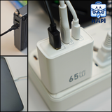  Củ sạc GaN WiWU Essen 65W 3 cổng chân dẹt US 