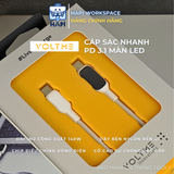  Cáp sạc nhanh 100W-140W Voltme dây bện nylon chuẩn PD cho Laptop/Điện thoại 