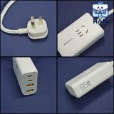  Ổ cắm đa năng Pisen Pro 2500W tích hợp sạc nhanh GaN 65W 