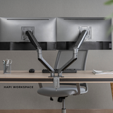  Giá đỡ 2 màn hình 17-32 inch Arm đôi HyperWork T6 Pro Dual hoàn thiện cao cấp, lực nâng cực khỏe 