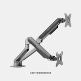  Giá đỡ 2 màn hình 17-32 inch Arm đôi HyperWork T6 Pro Dual hoàn thiện cao cấp, lực nâng cực khỏe 