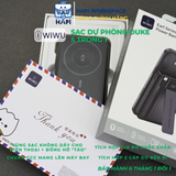  Sạc dự phòng 5in1 WiWU DUKE tích hợp cáp C và L, sạc không dây 15W 