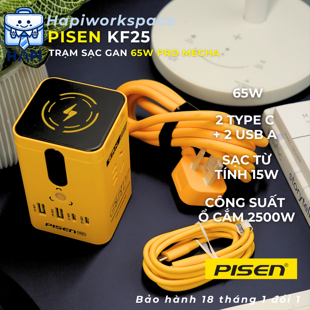  Trạm sạc Pisen Pro Mecha 2500W PS-KF25: Tích hợp MagSafe, GaN 65W, sạc nhanh nhiều thiết bị 