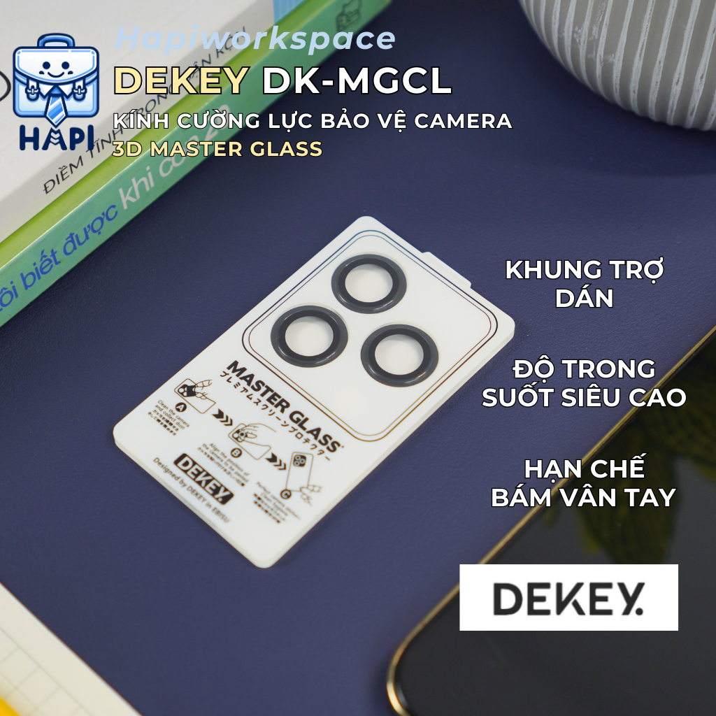  Miếng dán camera cường lực Dekey DK-MGCL 3D Master Glass Camera Lens iPhone chống bụi, chống bám vân tay 