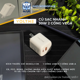  Củ sạc siêu nhỏ gọn Voltme 30W 2 cổng Vega 30 CA chuẩn PD 3.0 